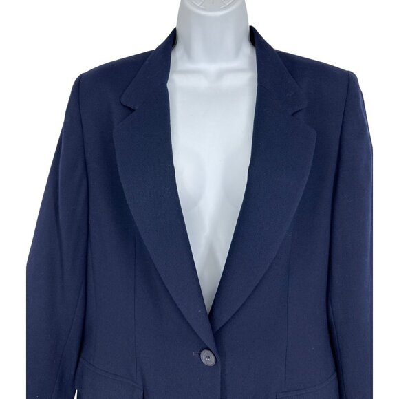 Pendleton Single Button Virgin Wool Blue Blazer Size 12 - Picture 2 of 8